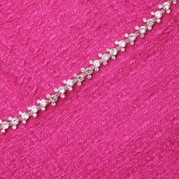 NEW SELF-PORTRAIT boucle mini dress in fuchsia - Picture 5 of 5